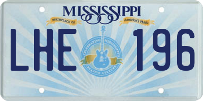 MS license plate LHE196