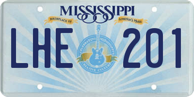 MS license plate LHE201