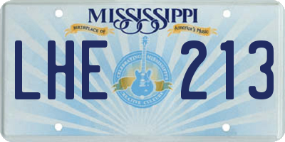 MS license plate LHE213