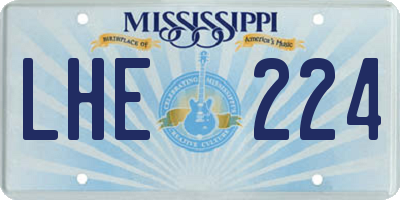 MS license plate LHE224