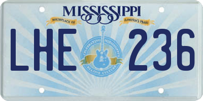 MS license plate LHE236