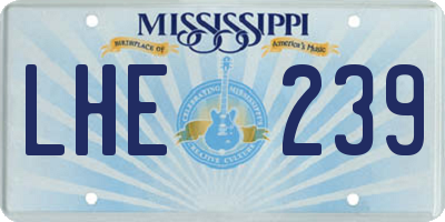 MS license plate LHE239