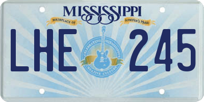 MS license plate LHE245