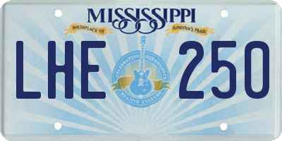 MS license plate LHE250