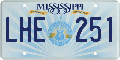 MS license plate LHE251