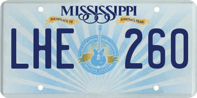 MS license plate LHE260