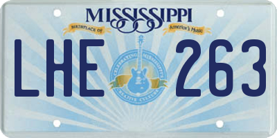 MS license plate LHE263