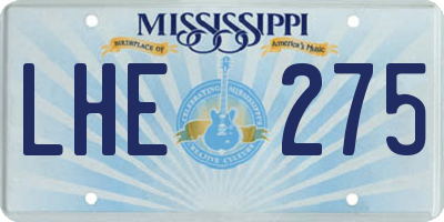 MS license plate LHE275