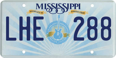 MS license plate LHE288