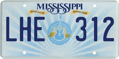 MS license plate LHE312