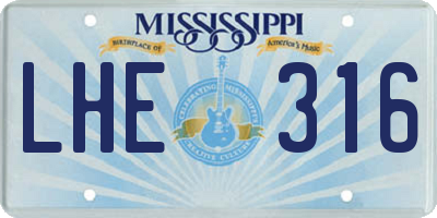 MS license plate LHE316