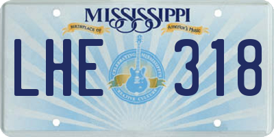 MS license plate LHE318