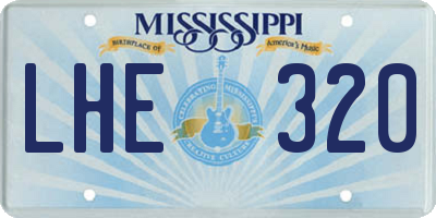 MS license plate LHE320