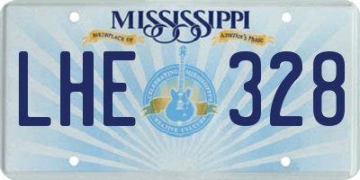 MS license plate LHE328