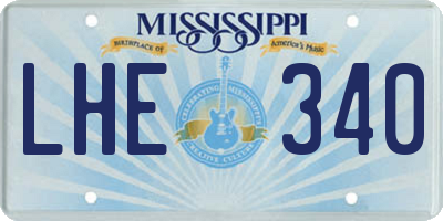 MS license plate LHE340