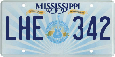 MS license plate LHE342