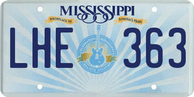 MS license plate LHE363
