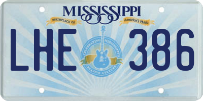 MS license plate LHE386
