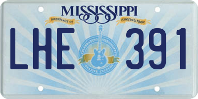 MS license plate LHE391