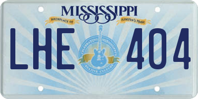 MS license plate LHE404