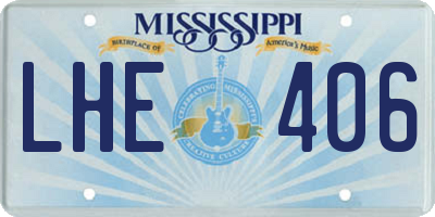 MS license plate LHE406