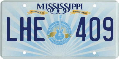 MS license plate LHE409