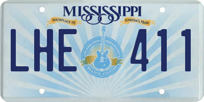 MS license plate LHE411