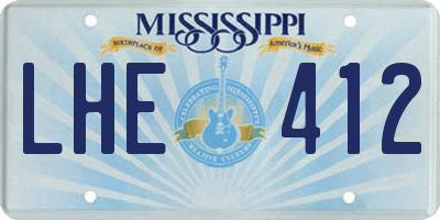 MS license plate LHE412