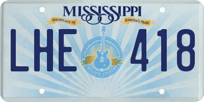 MS license plate LHE418