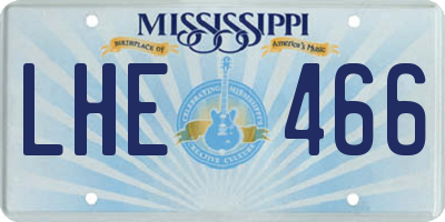 MS license plate LHE466