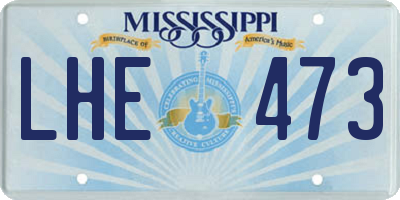 MS license plate LHE473