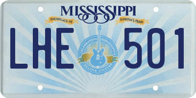 MS license plate LHE501