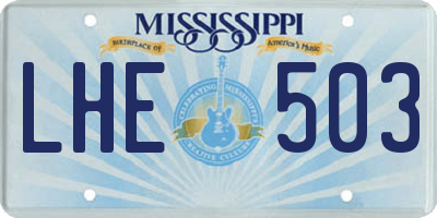 MS license plate LHE503