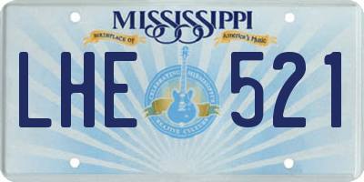 MS license plate LHE521