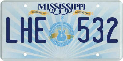 MS license plate LHE532
