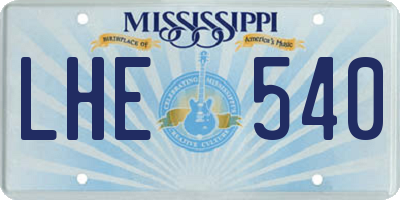 MS license plate LHE540