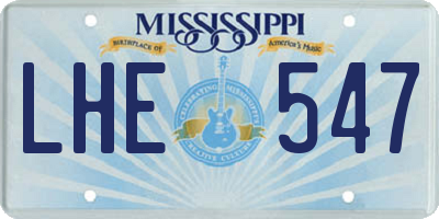 MS license plate LHE547