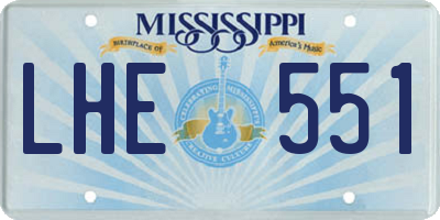 MS license plate LHE551