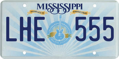 MS license plate LHE555