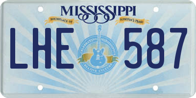 MS license plate LHE587