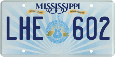 MS license plate LHE602