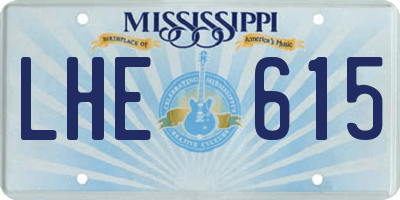MS license plate LHE615