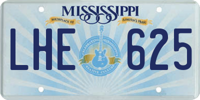 MS license plate LHE625