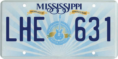 MS license plate LHE631