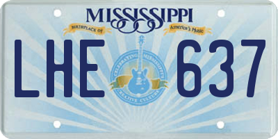 MS license plate LHE637