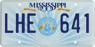 MS license plate LHE641