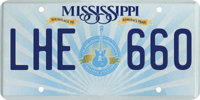 MS license plate LHE660