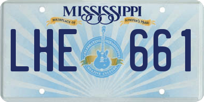 MS license plate LHE661