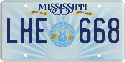 MS license plate LHE668