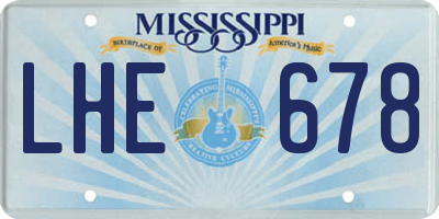 MS license plate LHE678